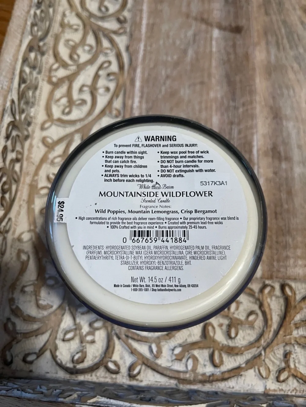 White Barn Mountainside Wildflower Candle - Plum Blue Jar - Picture 4 of 4